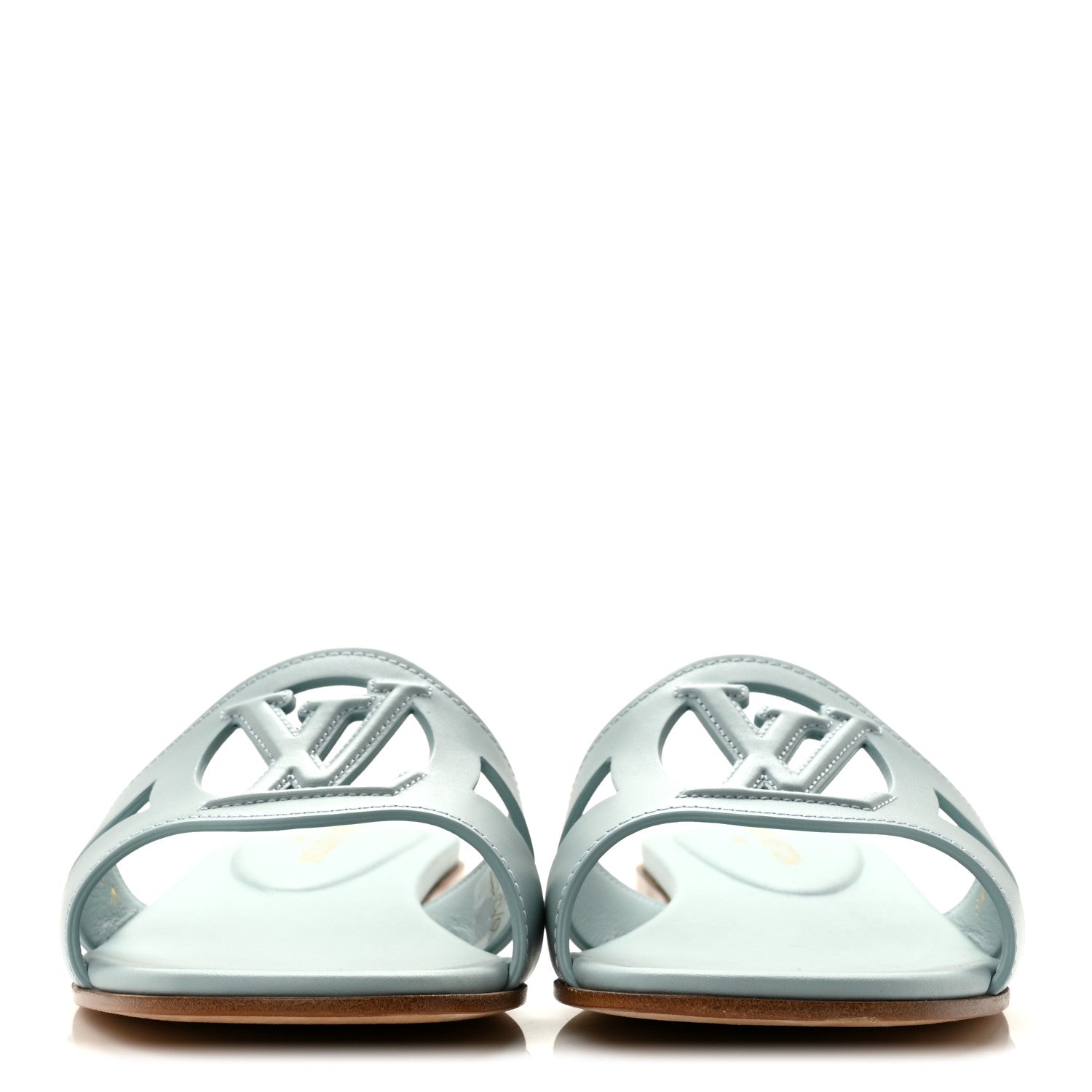 Louis Vuitton Calfskin LV Isola Flat Sandals 39 Blue 3 of 9