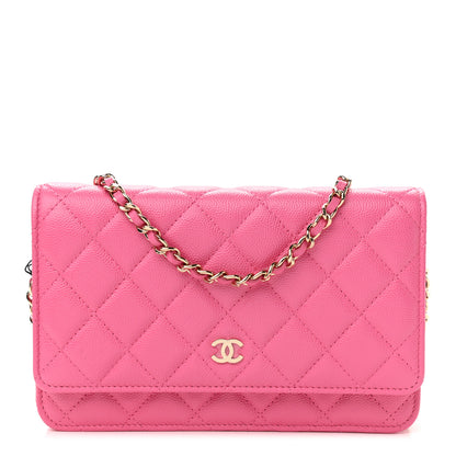 Chanel Caviar Quilted Wallet on Chain WOC Pink 1 of 10