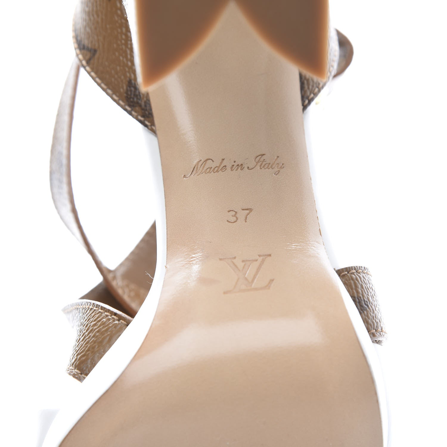 Louis Vuitton Calfskin Reverse Monogram Matchmake Cross Sandals 37 White 8 of 9