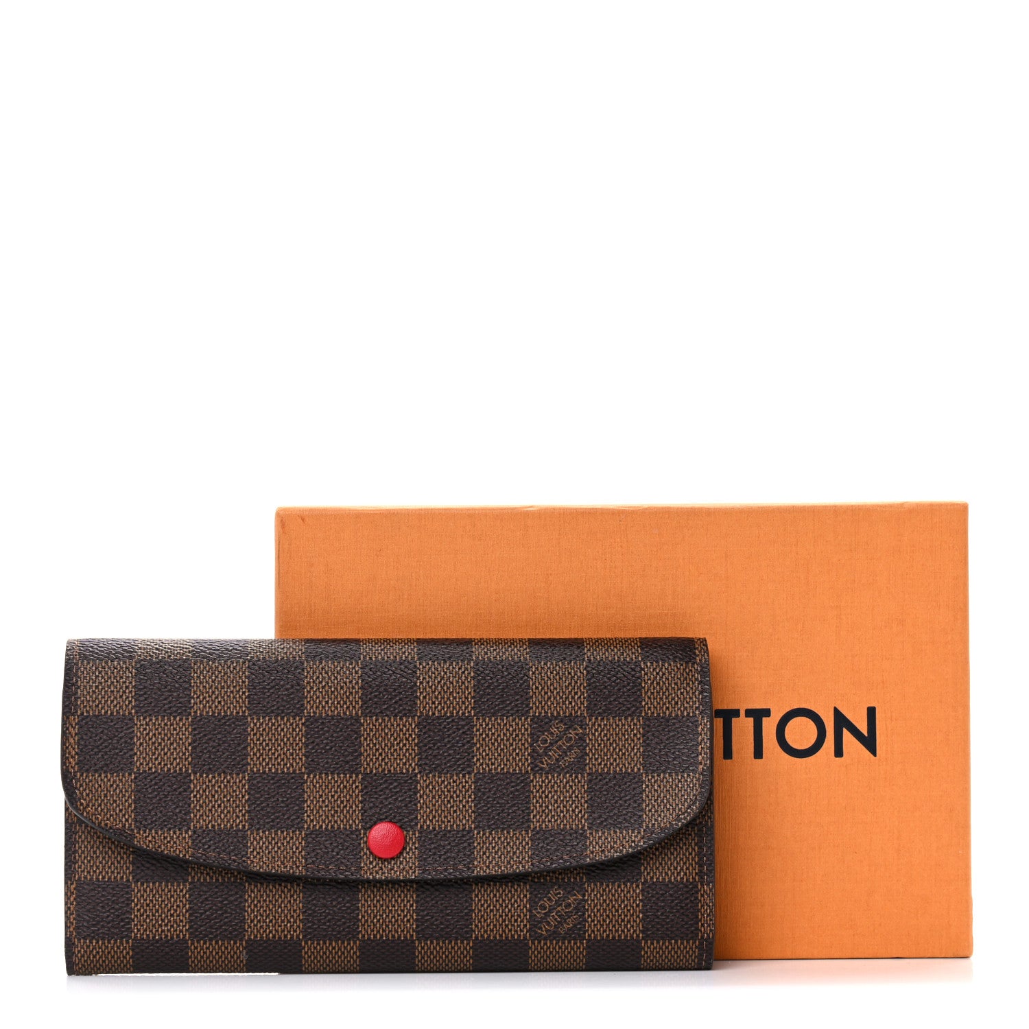 Louis Vuitton Damier Ebene Emilie Wallet Red 10 of 10