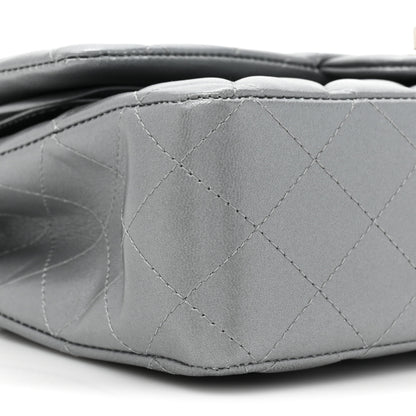 Chanel Metallic Lambskin Quilted Medium Double Flap Silver 11 of 12