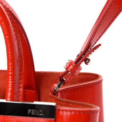 Fendi Vitello Vernice Camoscio Petite 2Jours Tote Papavero 9 of 12