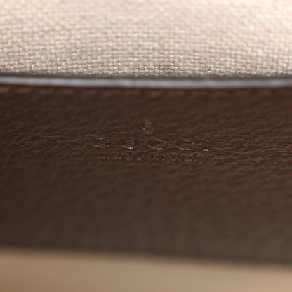 Gucci Monogram Jumbo GG Textured Dollar Calfskin Web Mini Vertical Tote Camel Ebony New Acero 6 of 10