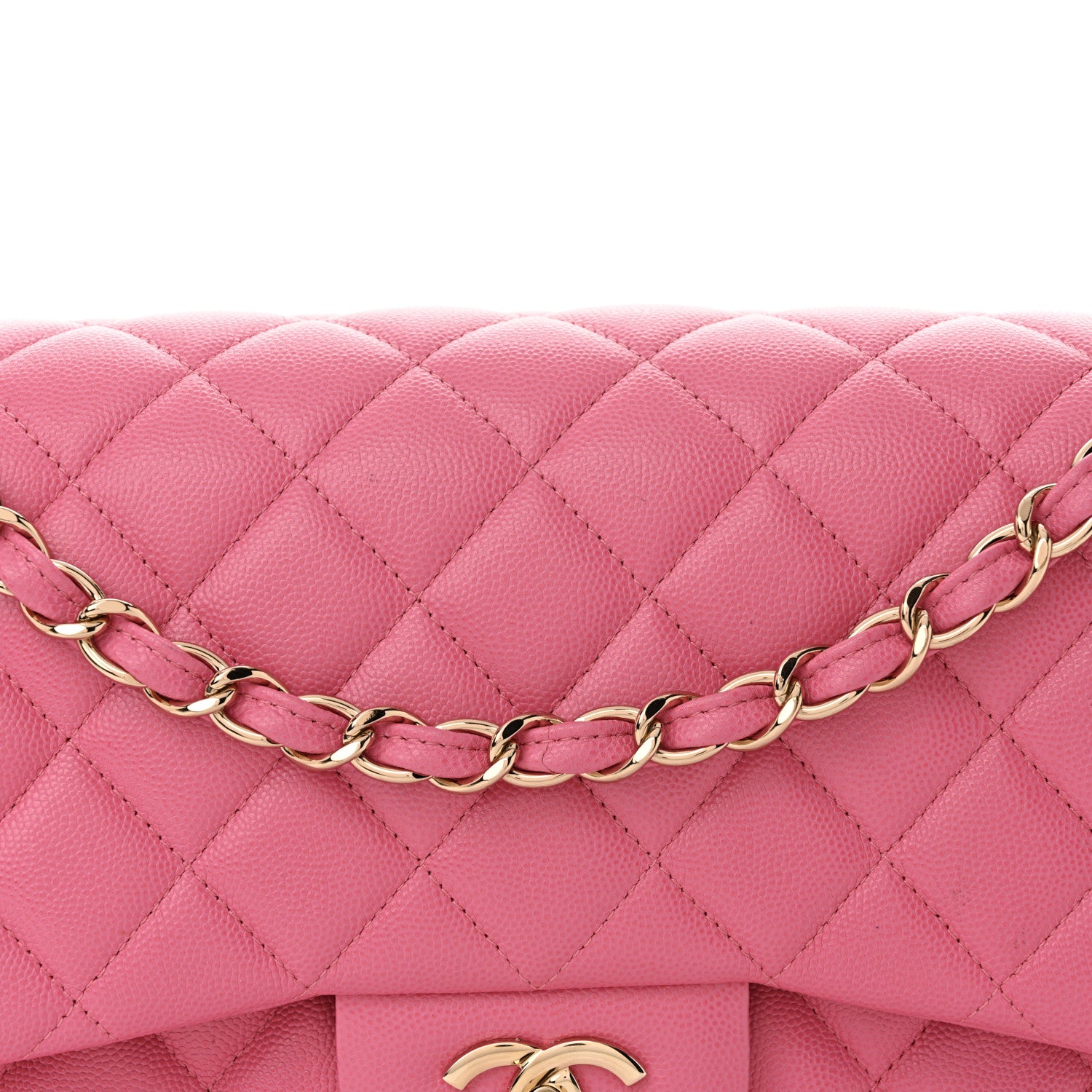 Chanel Caviar Quilted Jumbo Double Flap Pink 8 of 12
