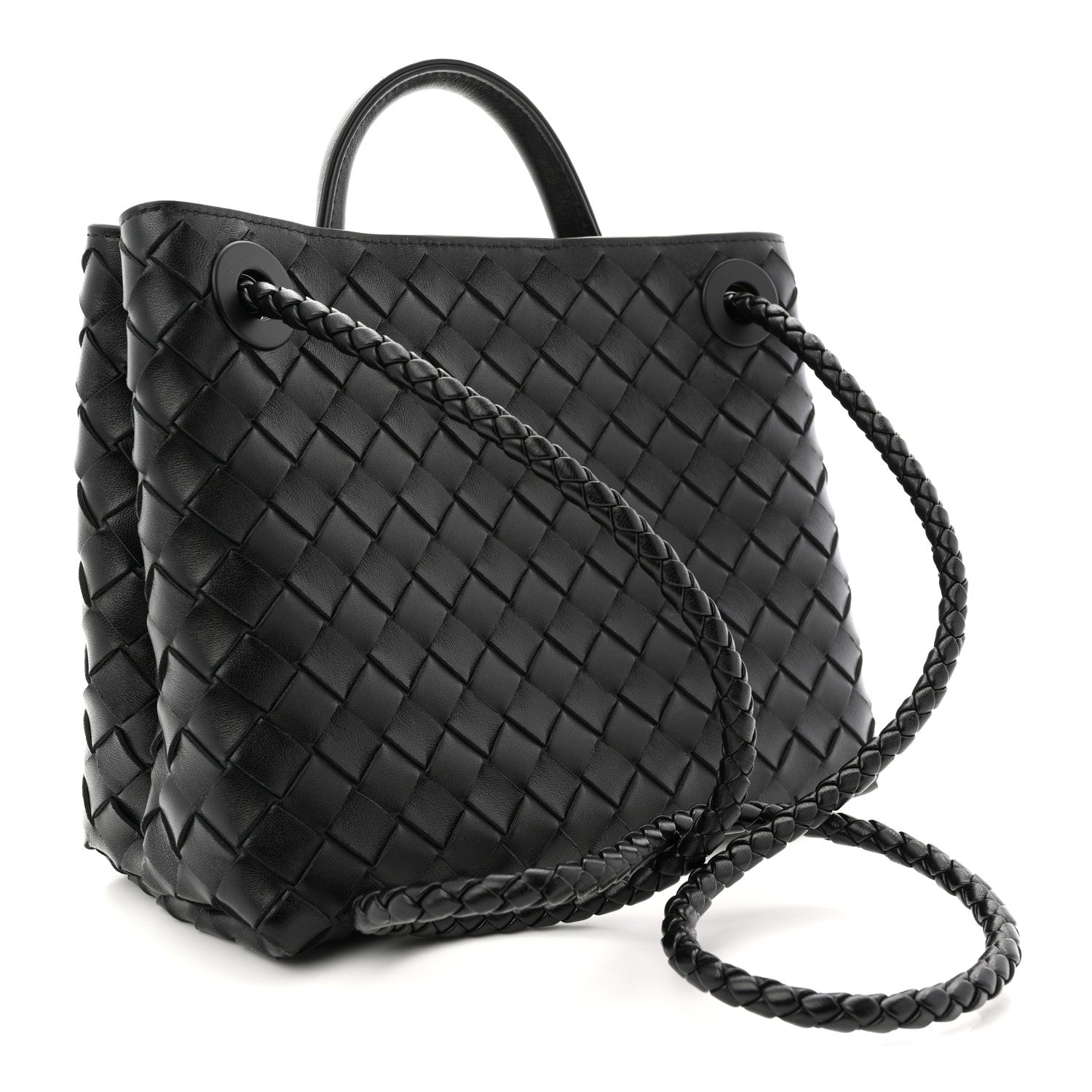 Bottega Veneta Nappa Intrecciato Small Andiamo Shoulder Bag Black 7 of 19