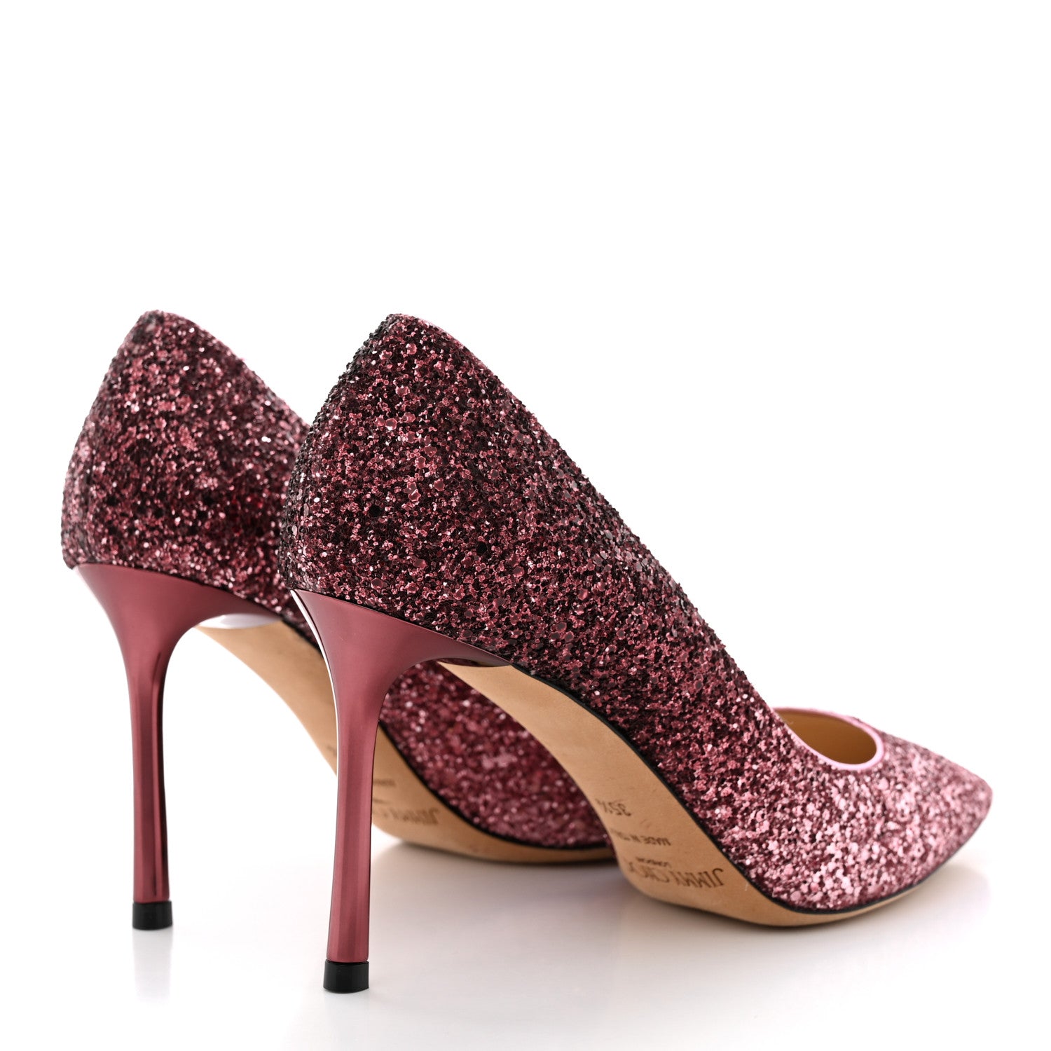 Jimmy Choo Glitter Pointy Toe Romy 85 Pumps 35.5 Pink 4 of 12