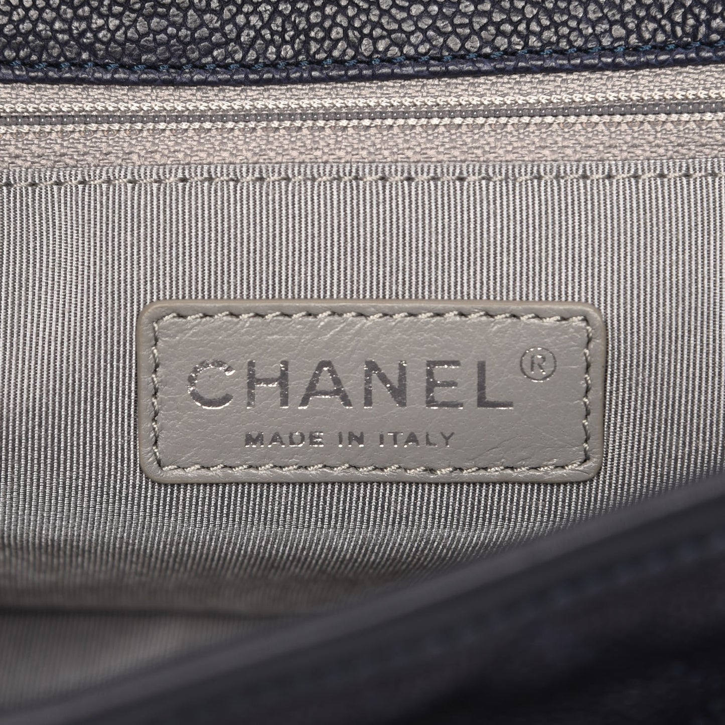 Caviar Quilted Medium French Riviera Flap Dark Navy Blue