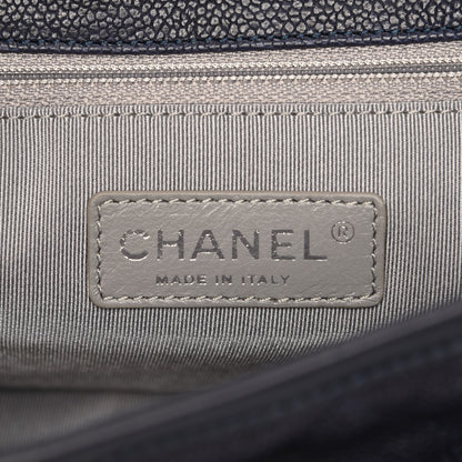 Chanel Caviar Quilted Medium French Riviera Flap Dark Navy Blue 6 of 9