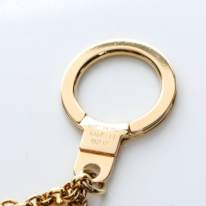 Louis Vuitton Brass Enamel Fleur De Monogram Bag Charm Chain Gold 4 of 4