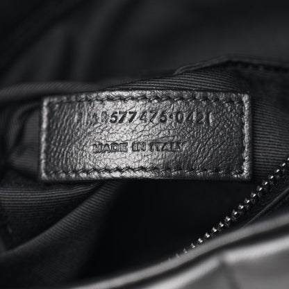 Saint Laurent Lambskin Quilted Monogram Monochrome Medium Loulou Puffer Chain Satchel Black 7 of 10