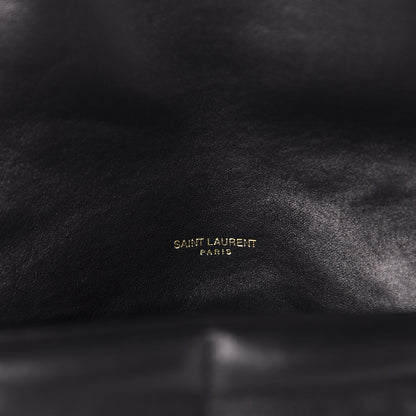 Saint Laurent Lambskin Quilted Medium Loulou Puffer Monogram Chain Satchel Black 8 of 11