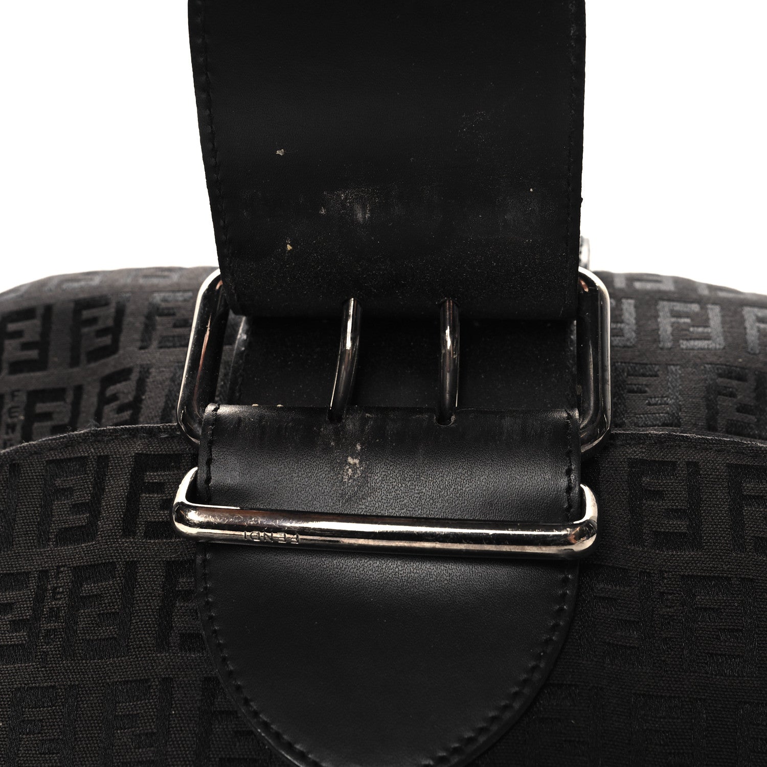 Fendi Zucchino Buckle Shoulder Bag Black 11 of 13