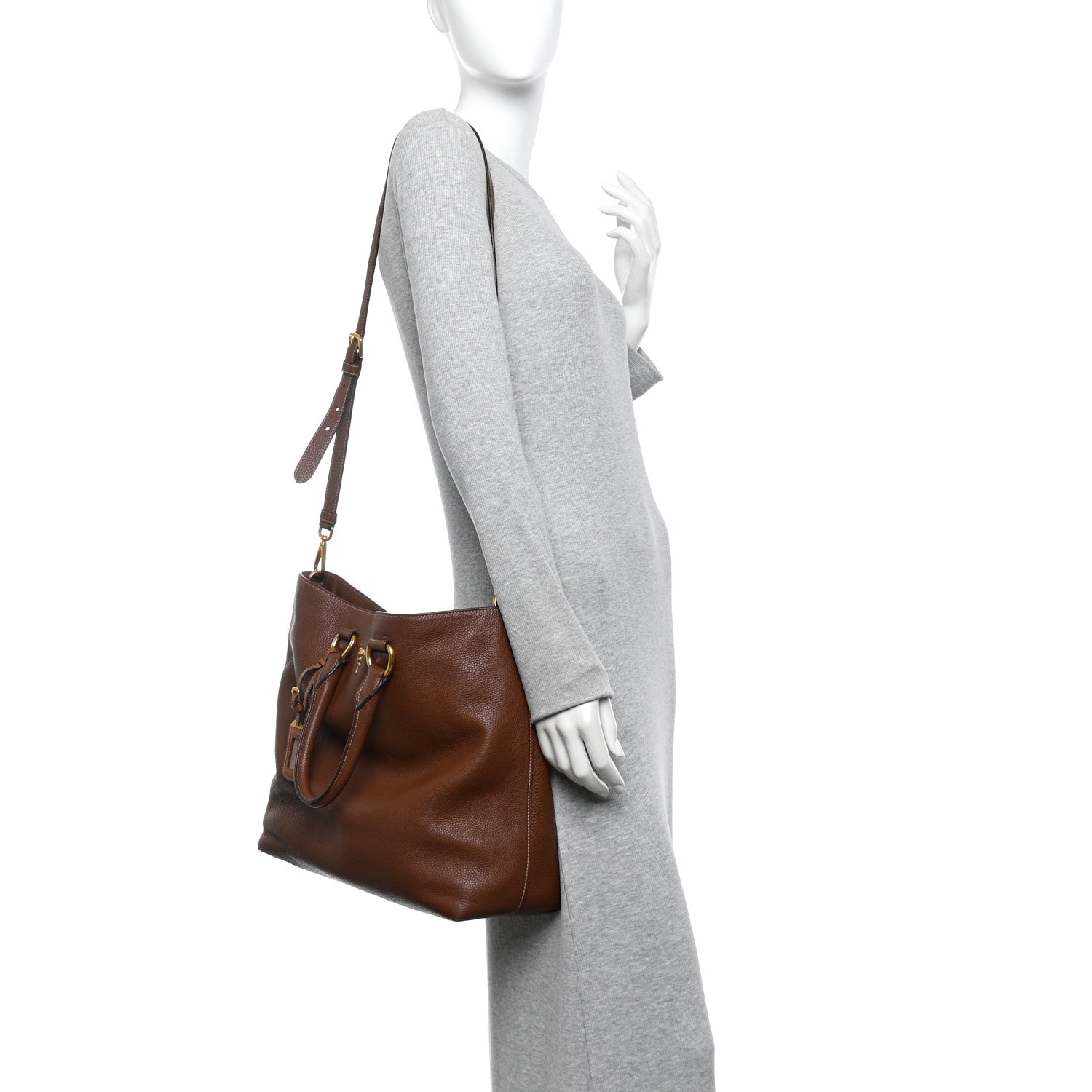 Prada Vitello Daino Shopping Tote Bruciato 2 of 13