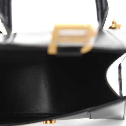 Balenciaga Shiny Box Calfskin Hourglass Top Handle Bag XS Black 5 of 9