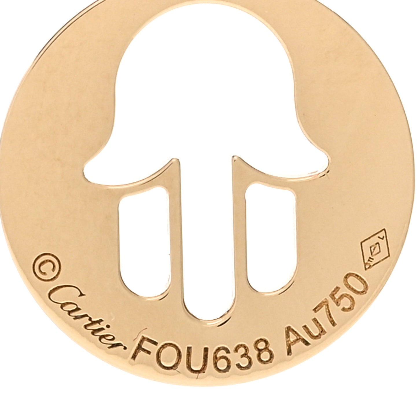 18K Yellow Gold Hand of Fatima Symbol Pendant