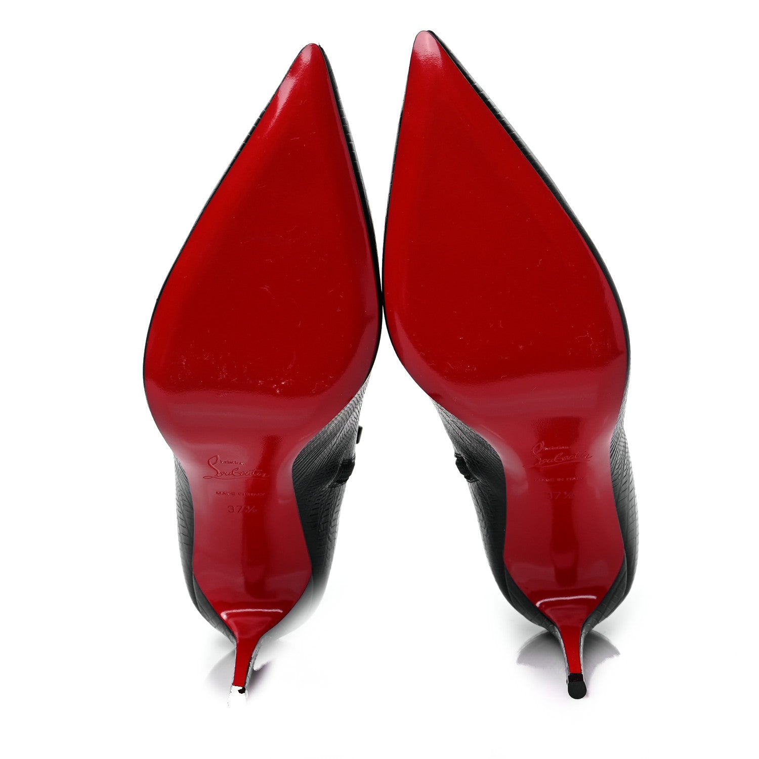 Christian Louboutin Calfskin Lizard Embossed So Kate Booty 85 Ankle Boots 37.5 Black 5 of 7