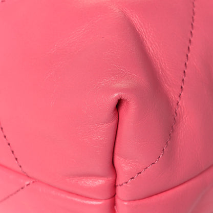 Chanel Shiny Calfskin Quilted Chanel 22 Drawstring Bag Coral Pink 11 of 13