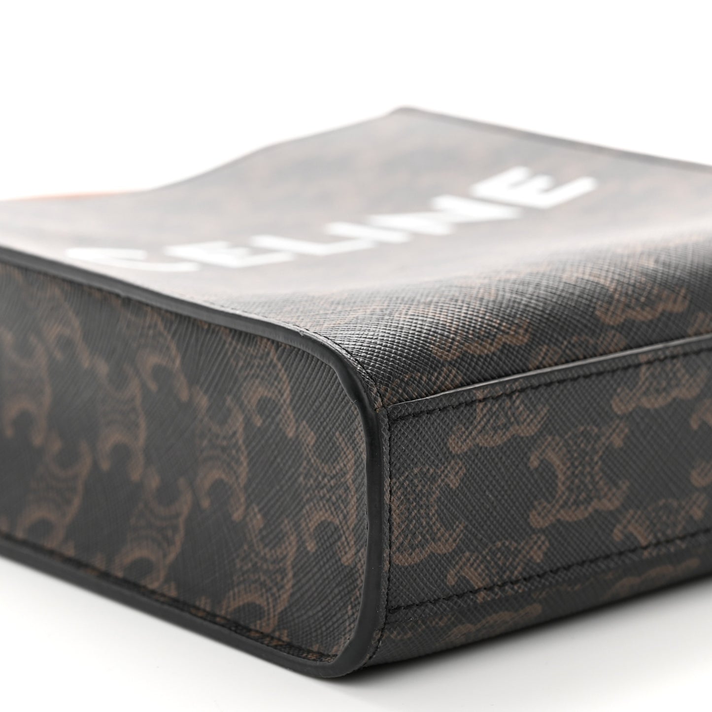 Triomphe Canvas Calfskin Mini Vertical Cabas Tan