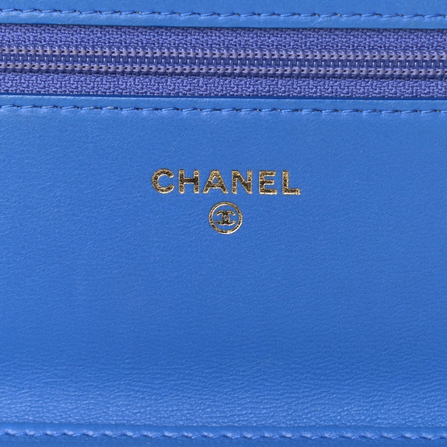 Lambskin Quilted Boy Wallet On Chain WOC Blue