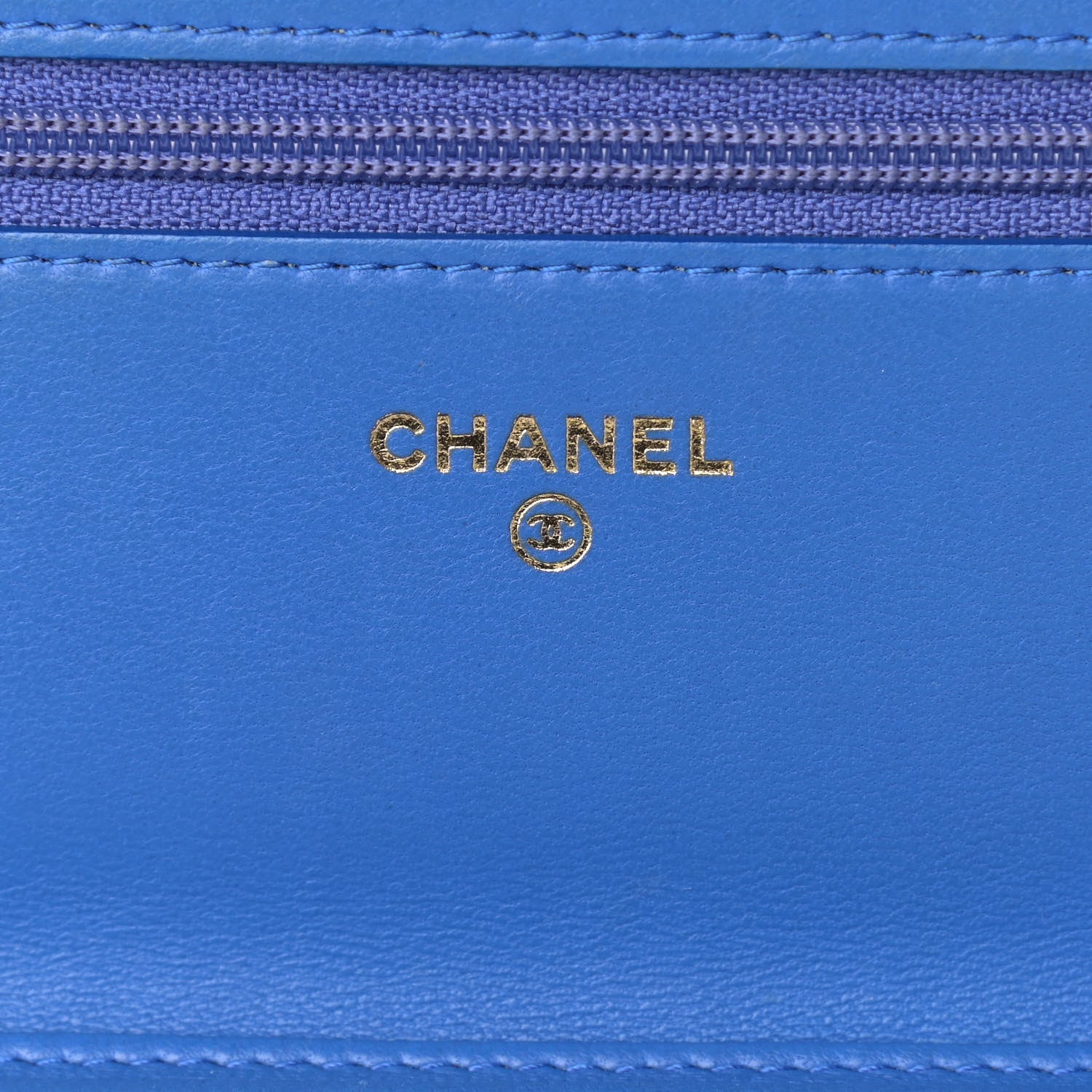 Chanel Lambskin Quilted Boy Wallet On Chain WOC Blue 5 of 15