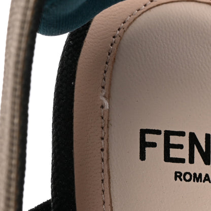 Fendi Technical Mesh Colibri High Heel Slingback Pumps 37 Black Verde Military 8 of 13