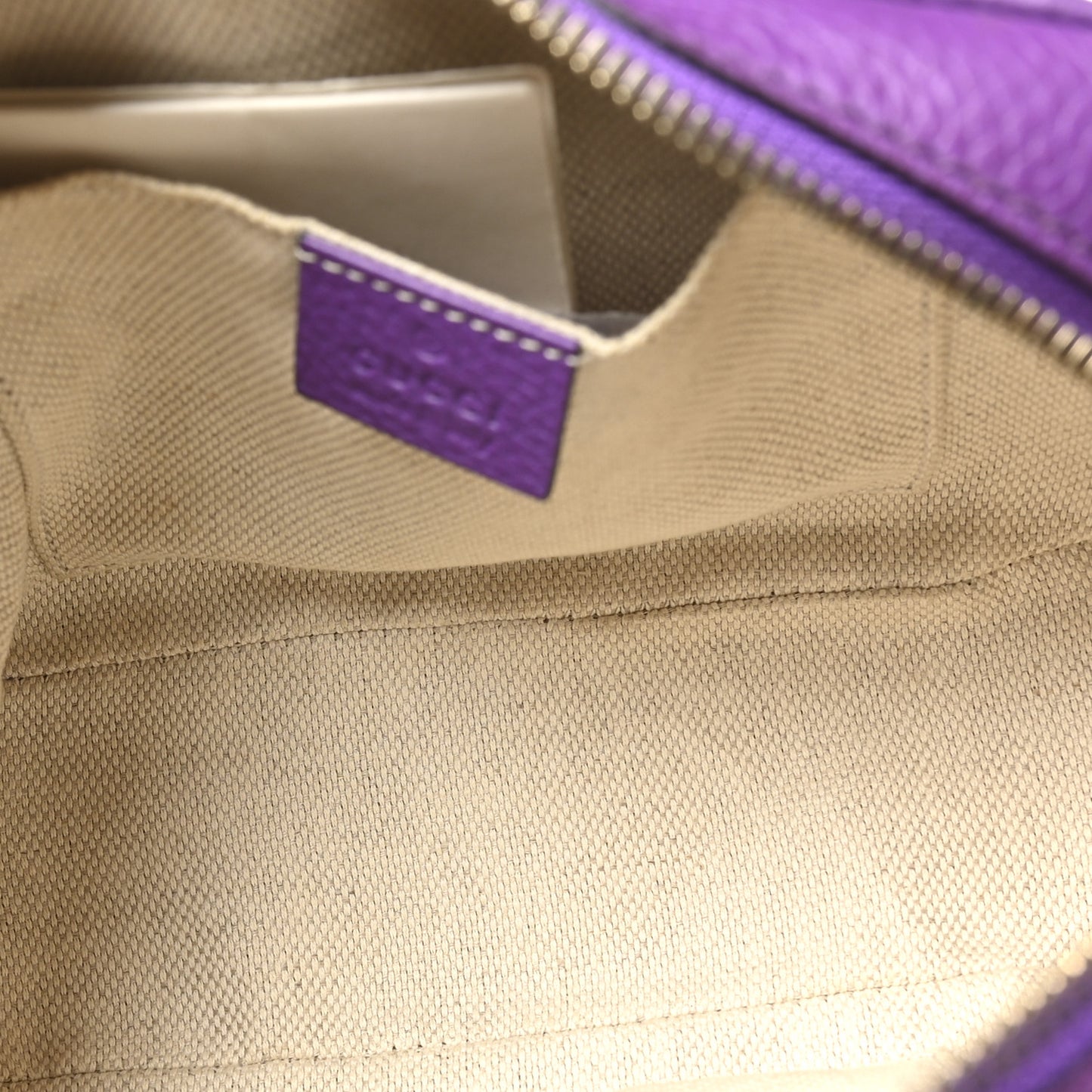 Pebbled Calfskin Small Soho Disco Bag Shine Purple