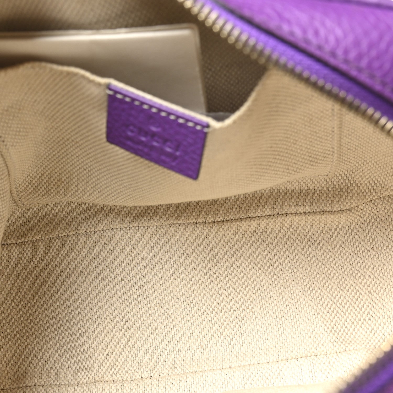 Gucci Pebbled Calfskin Small Soho Disco Bag Shine Purple 5 of 10
