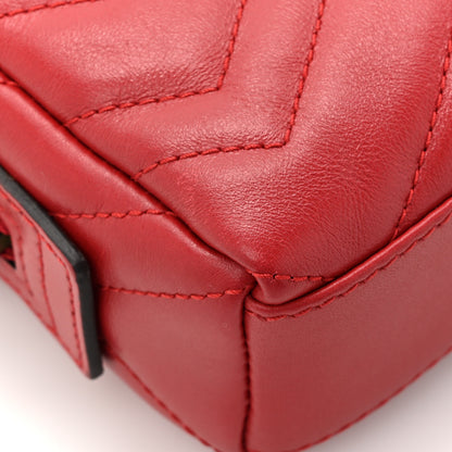 Gucci Calfskin Matelasse GG Marmont Cosmetic Case Hibiscus Red 8 of 8
