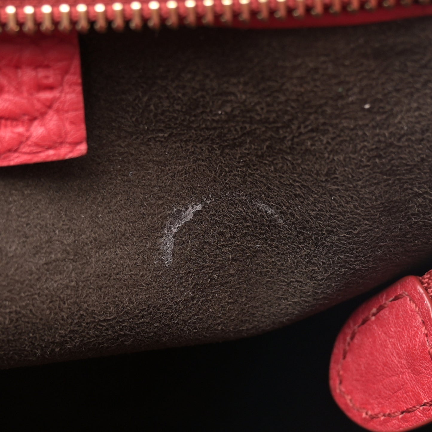 Pebbled Calfskin Nano Luggage Red