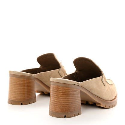 Hermes Suede Goatskin Flore 60 Mules 40 Beige 4 of 9