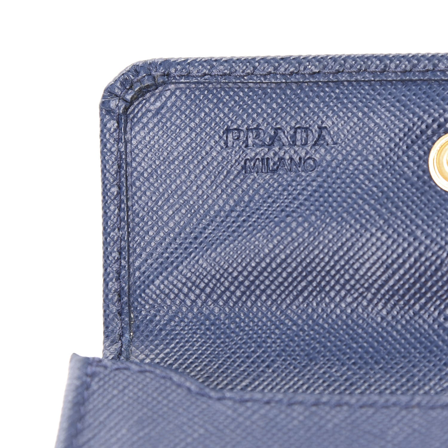 Prada Saffiano Metal Coin Purse Bluette 8 of 8