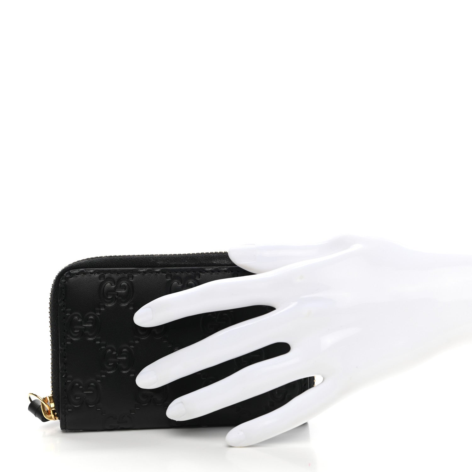 Gucci Guccissima Zip Around Card Case Black 2 of 8
