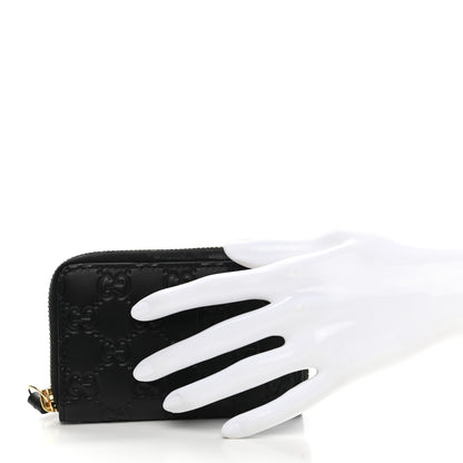 Gucci Guccissima Zip Around Card Case Black 2 of 8