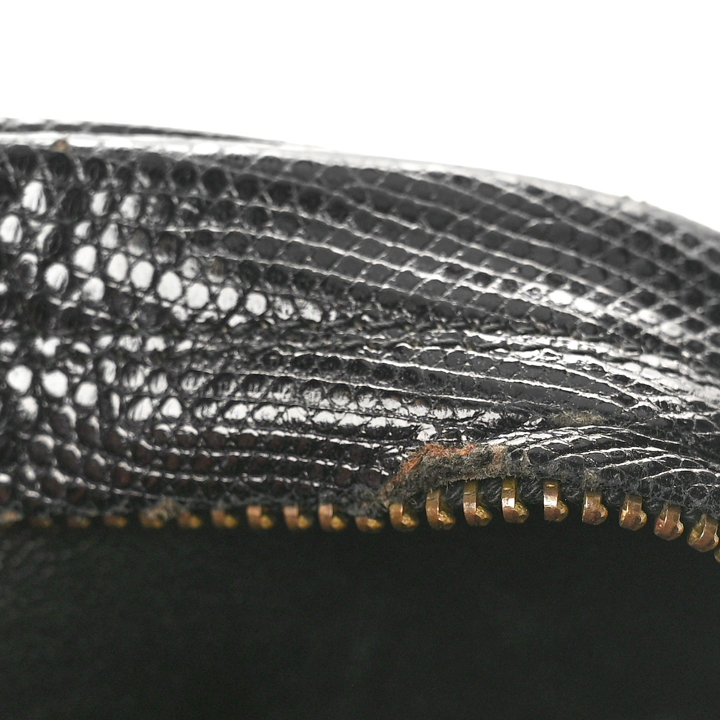 Lizard Quilted Small Tassel Camera Case Black