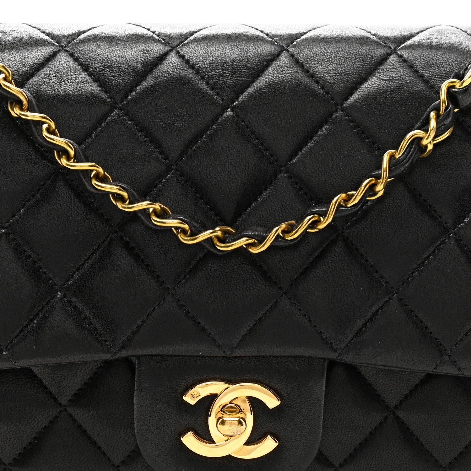 Chanel Lambskin Quilted Medium Double Flap Black 9 of 13