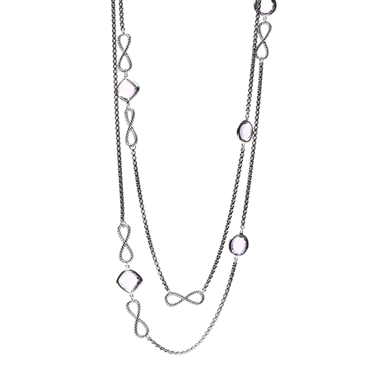 Sterling Silver Amethyst Infinity Necklace