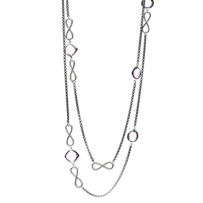 David Yurman Sterling Silver Amethyst Infinity Necklace 1 of 4