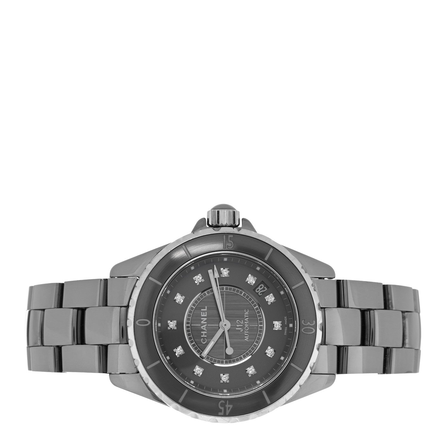 Chanel Titanium Ceramic Diamond 38mm J12 Automatic Watch 2 of 5