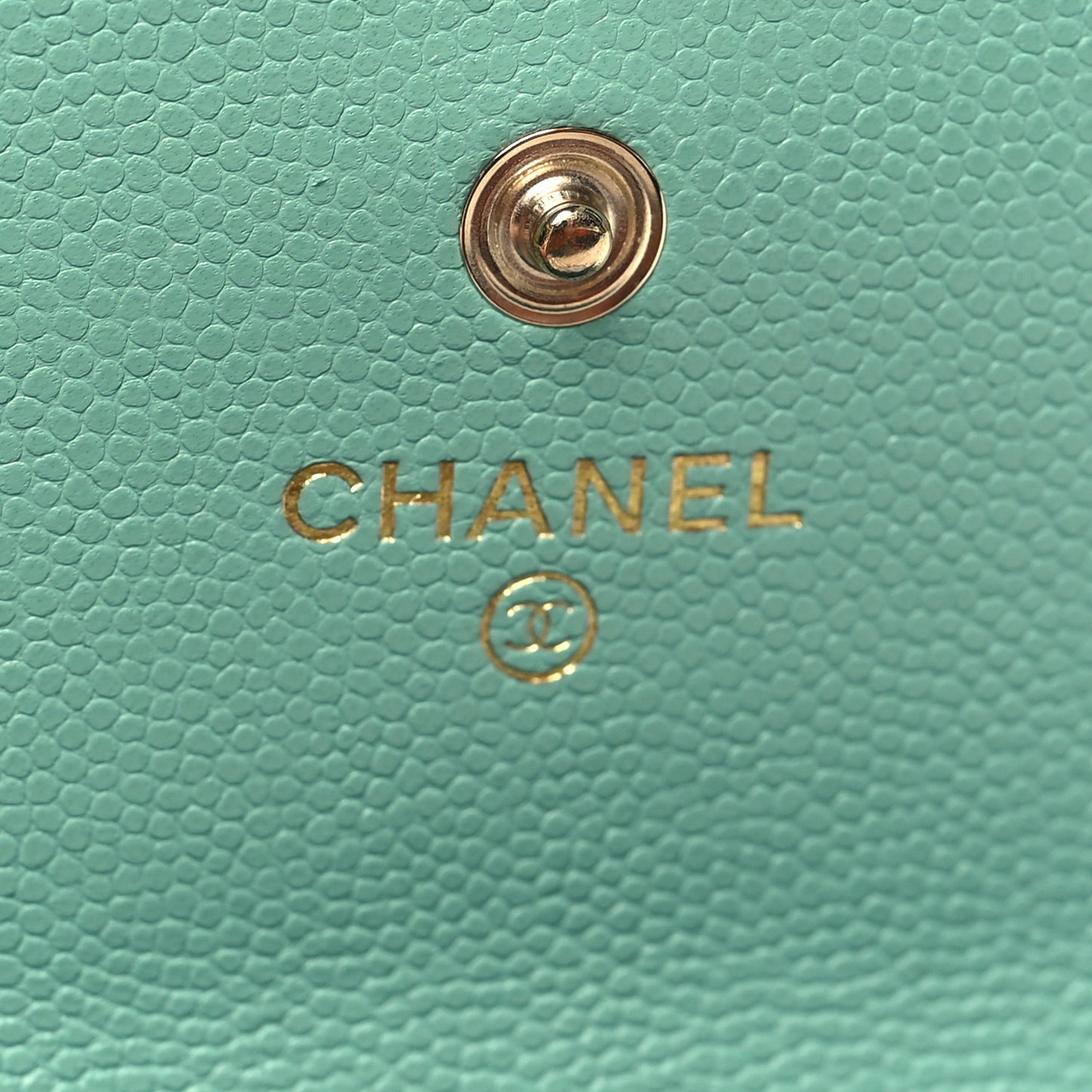 Caviar Pearl Quilted Coco Candy Flap Card Holder Turquoise
