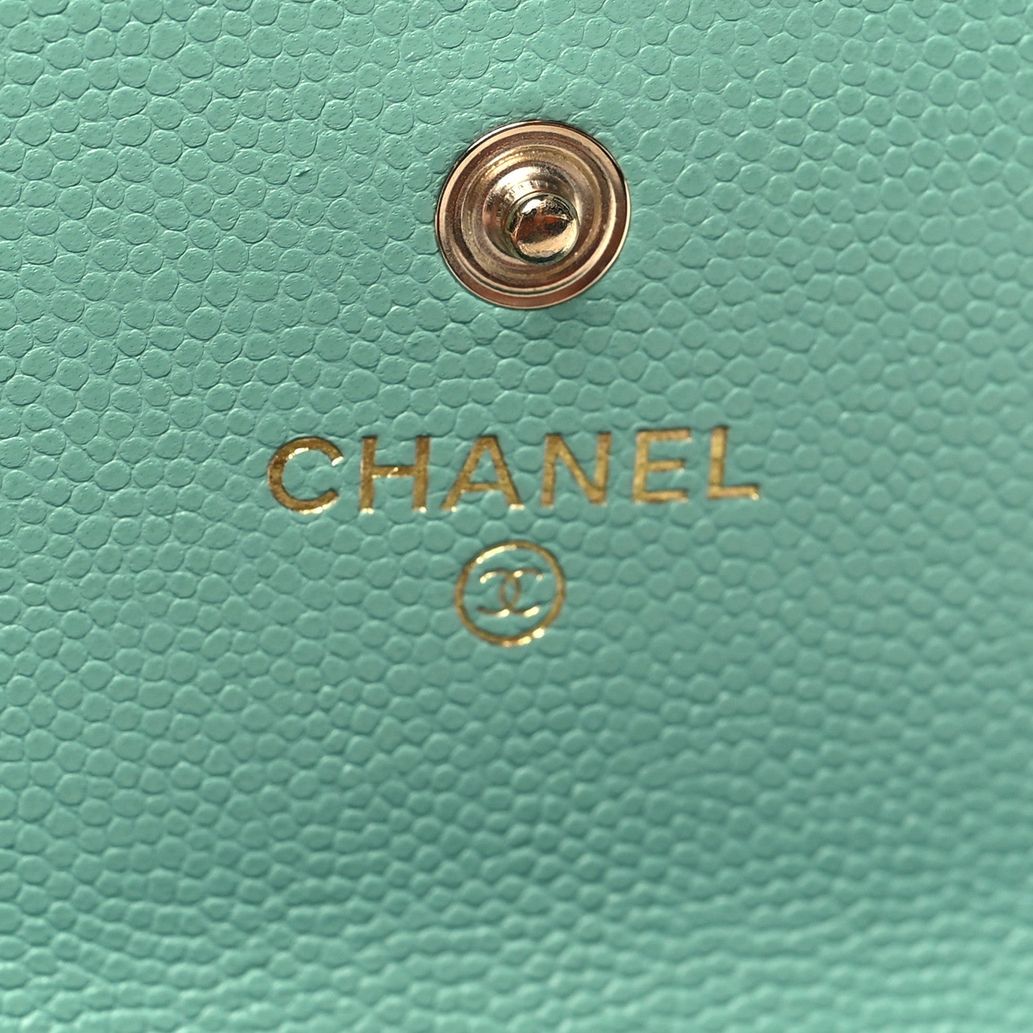 Chanel Caviar Pearl Quilted Coco Candy Flap Card Holder Turquoise 6 of 10