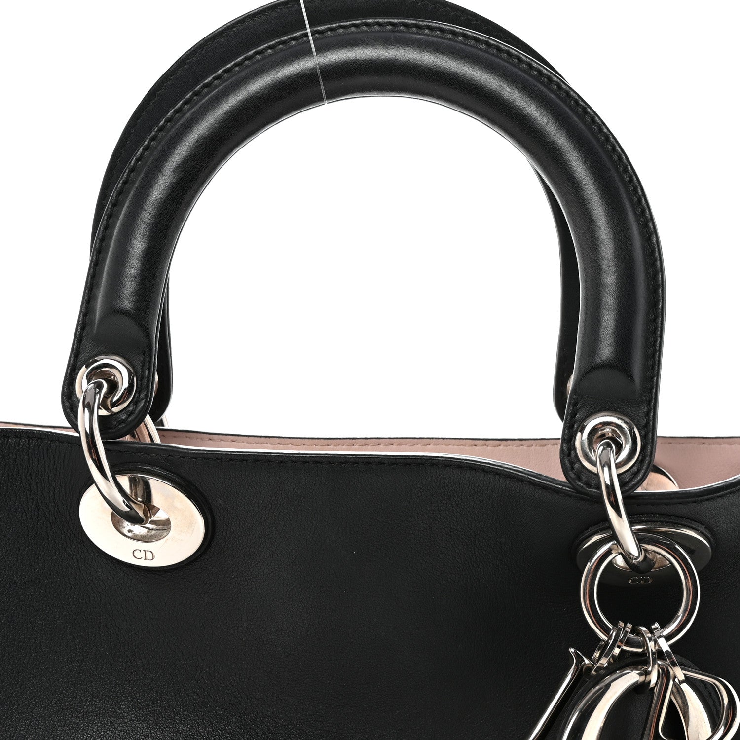 Christian Dior Smooth Calfskin Medium Diorissimo Tote Black Rose Poudre 8 of 10