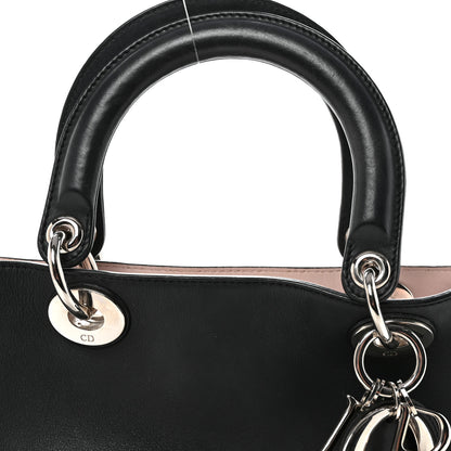 Christian Dior Smooth Calfskin Medium Diorissimo Tote Black Rose Poudre 8 of 10