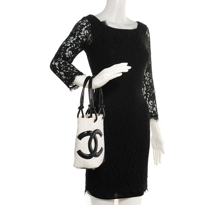 Chanel Calfskin Quilted Small Cambon Tote White Black 2 of 7