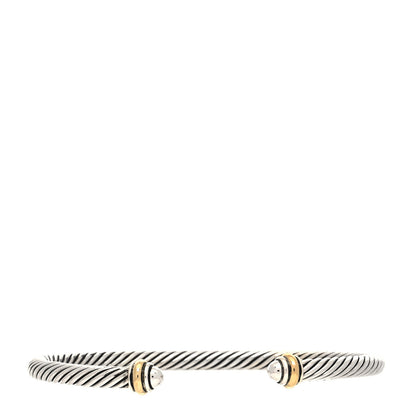 David Yurman Sterling Silver 18K Yellow Gold 4mm Cable Classics Bracelet 1 of 4