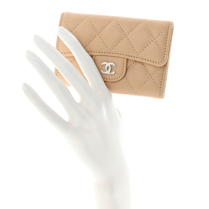 Chanel Caviar Quilted Flap Card Holder Wallet Beige 2 of 9