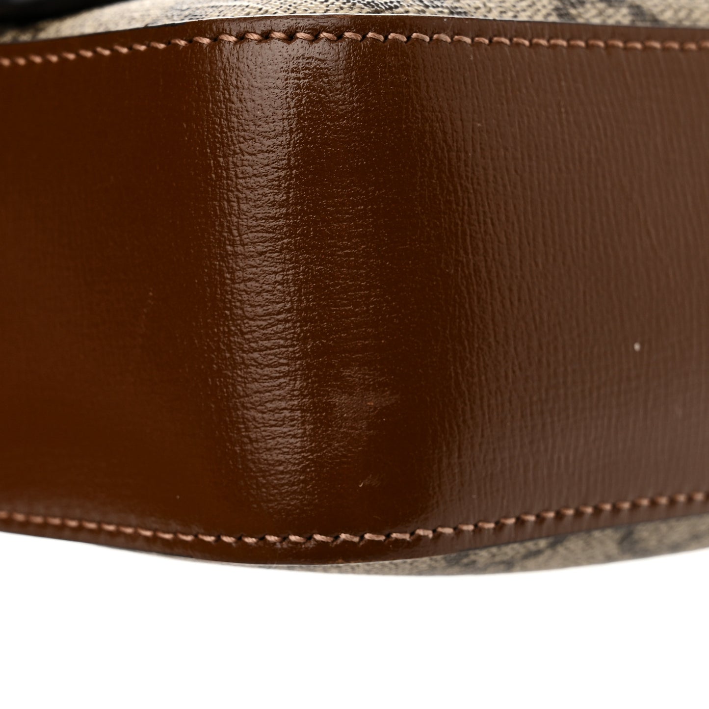 GG Supreme Monogram Small Horsebit 1955 Shoulder Bag Beige Brown Sugar
