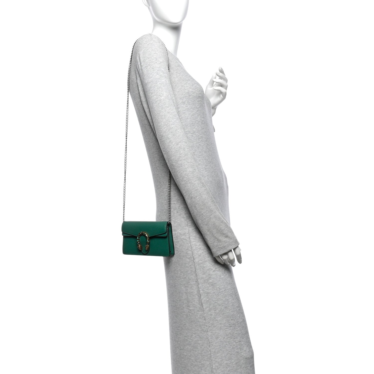 Gucci Calfskin Super Mini Dionysus Shoulder Bag Emerald 2 of 9