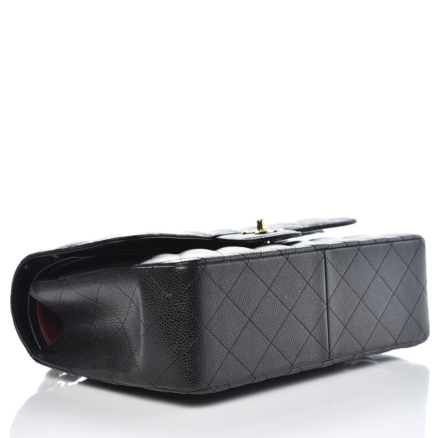 Caviar Quilted Jumbo Double Flap Black