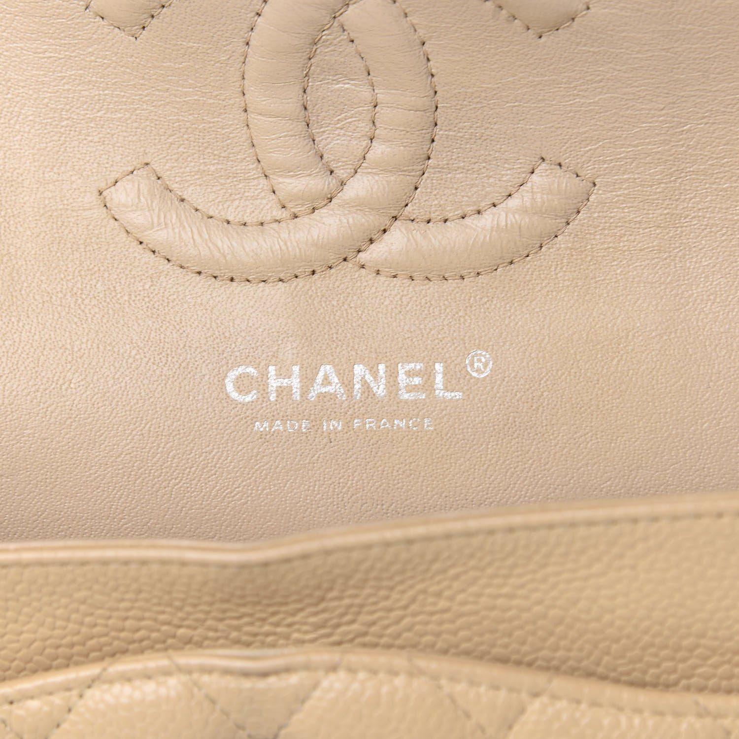 Chanel Caviar Quilted Medium Double Flap Beige Clair 8 of 17