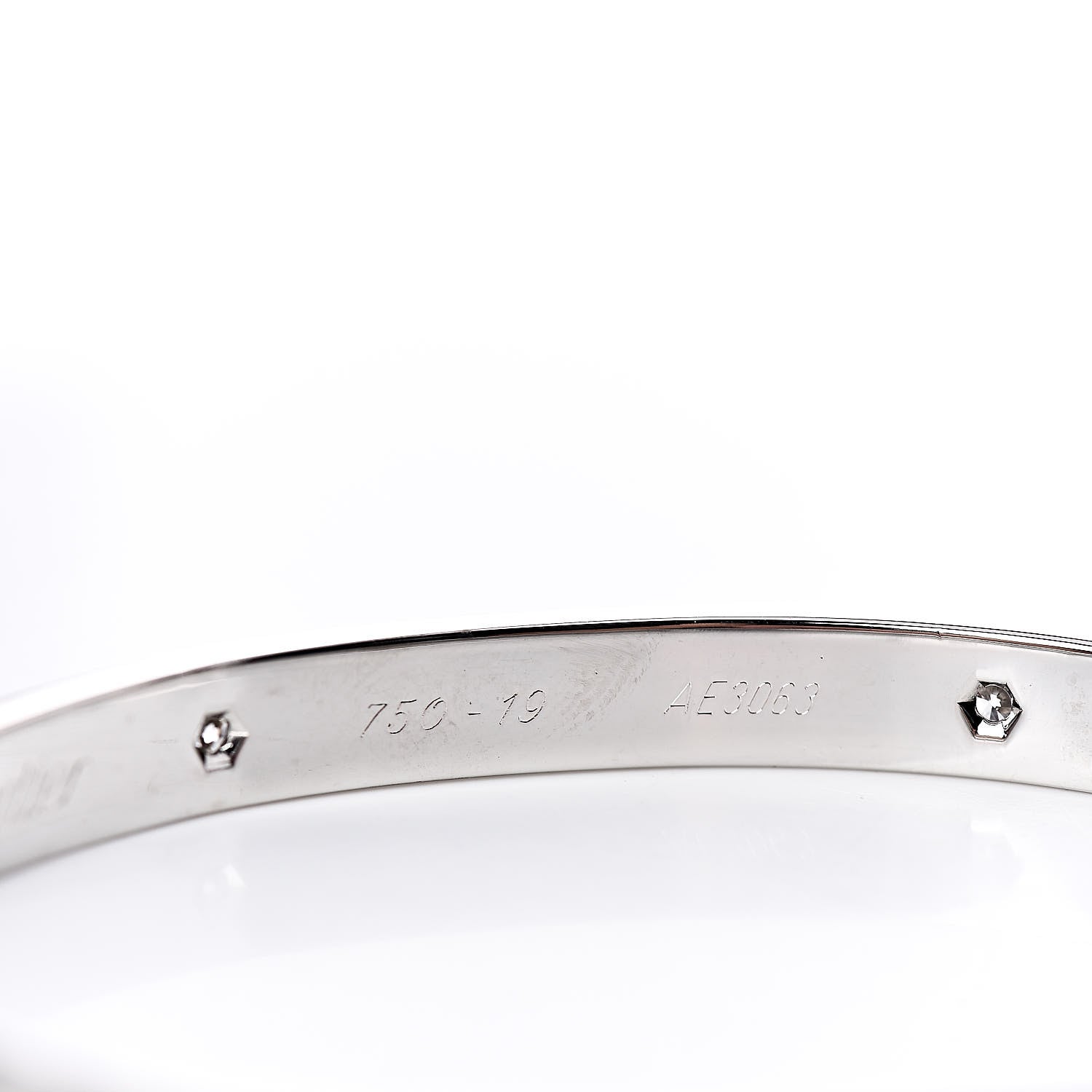 Cartier 18K White Gold 6 Diamond LOVE Bracelet 19 6 of 6